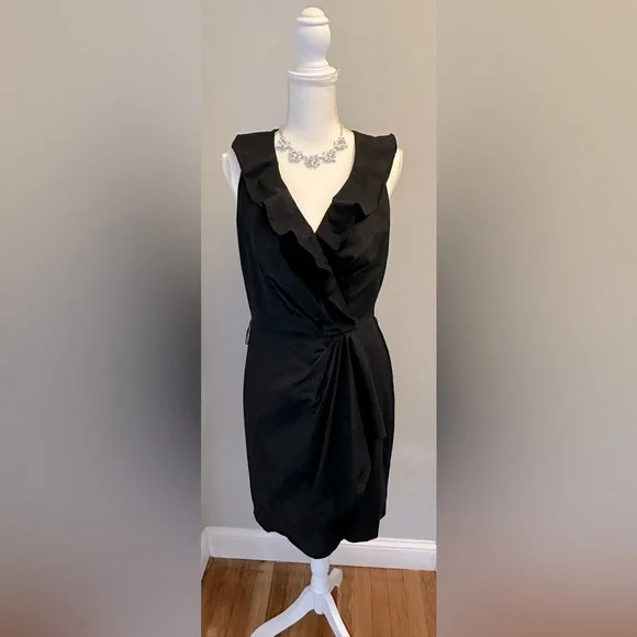 White House Black Market | Dresses | White House Black Market Black Ruffle  Dress | Poshmark